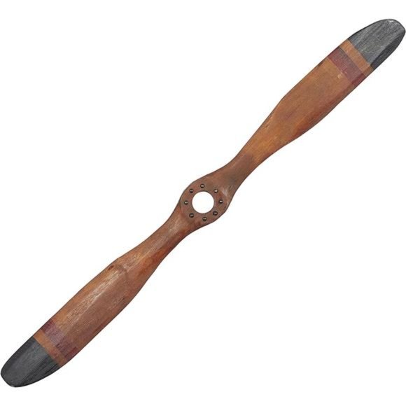 Wood Airplane Propeller 2 Blade Wall Decor , 48" x 2" x 5", Brown - Picture 1 of 5
